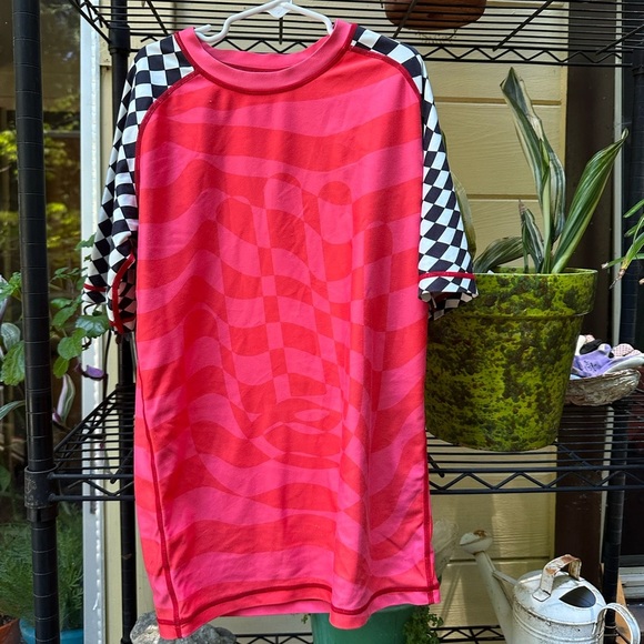 NFID ‘Kill Your Ego’ Red and Black Checkered Men's Rash Guard Size XS - Picture 1 of 6